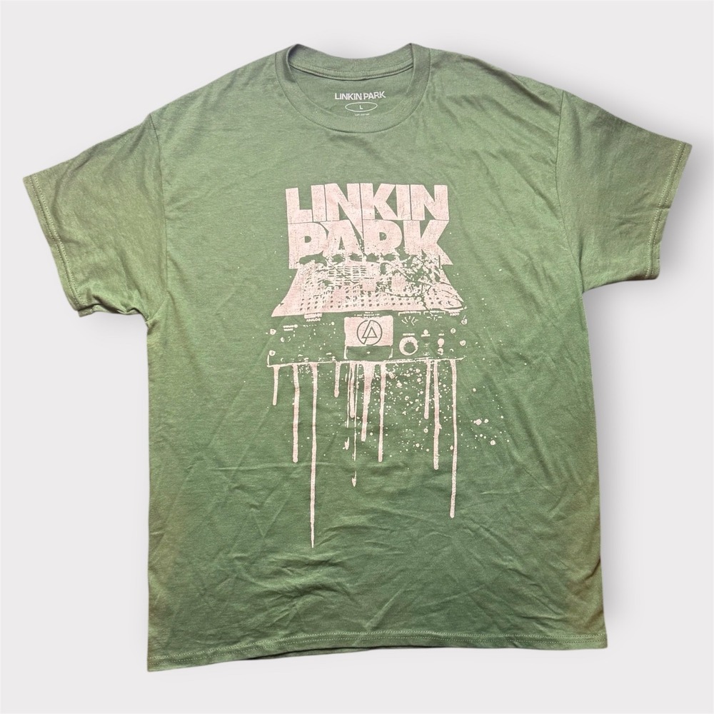 Linkin Park 2007 World Tour Graphic T-Shirt Green Mens Large Asia Australia NZ
